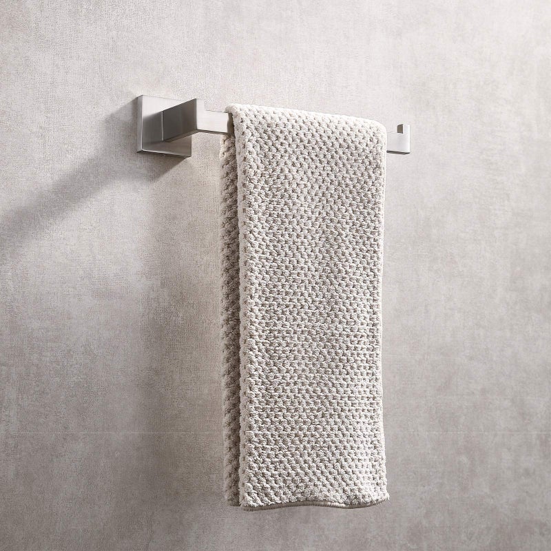 TASTOS Premium Stainless Steel Hand Towel Holder, Square Hand Towel Ring Heavy Duty Wall Mounted Modern Hand Towel Bar for Bathroom Kitchen, Brushed Nickel - Image 3